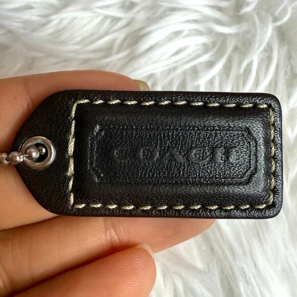1.5" y2k COACH Vintage Black Fob Bag Charm Hang tag Hangtag - Picture 1 of 2
